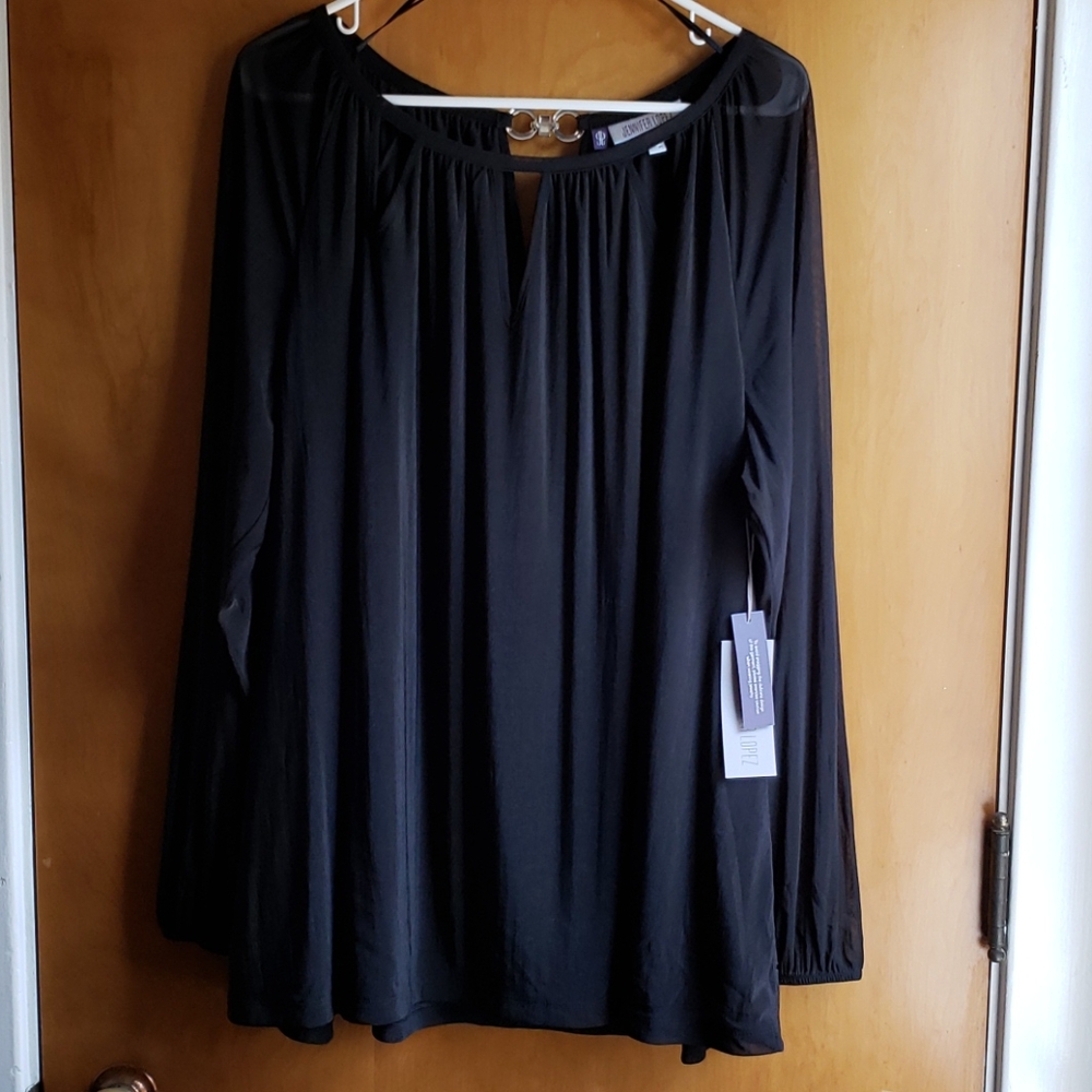 NWT Jennifer Lopez Black Blouse